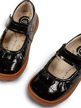 Livie & Luca Ruche Black Patent Mary Janes Sz 12